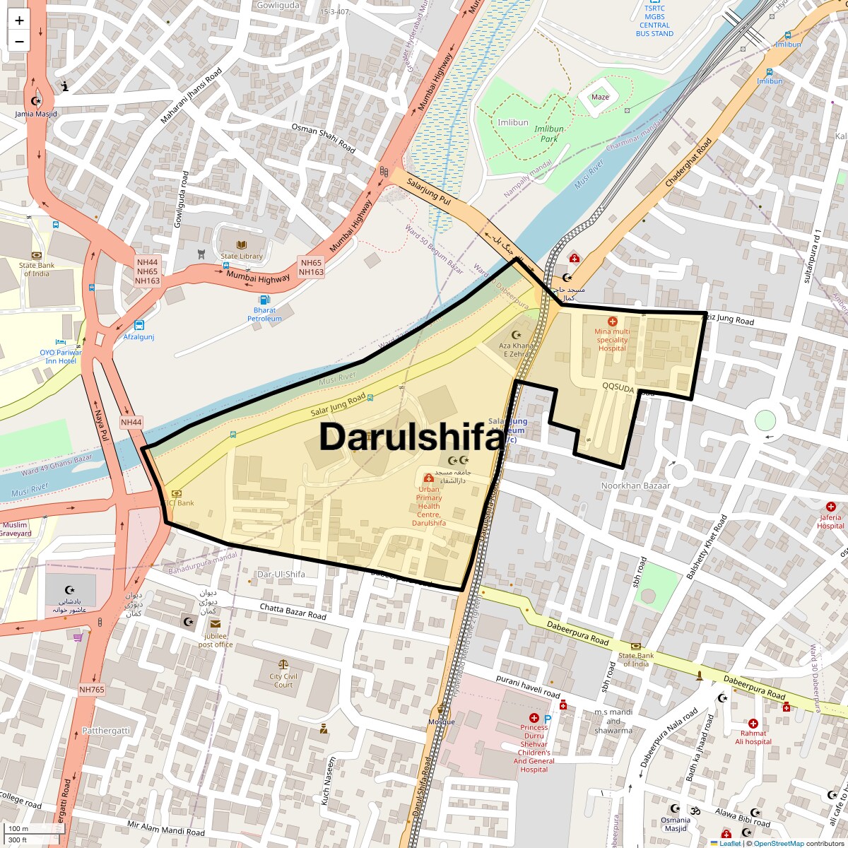 Location Map of Darulshifa, Hyderabad