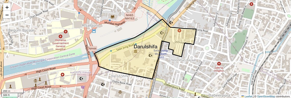 Location Map of Darulshifa, Hyderabad