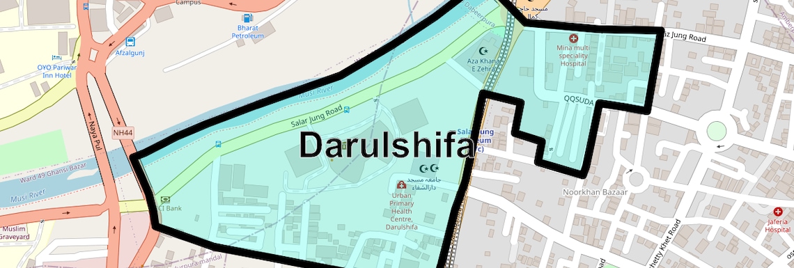Location Map of Darulshifa, Hyderabad
