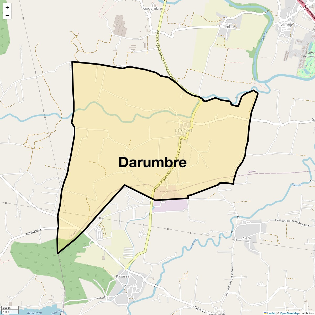 Location Map of Darumbre, Pune