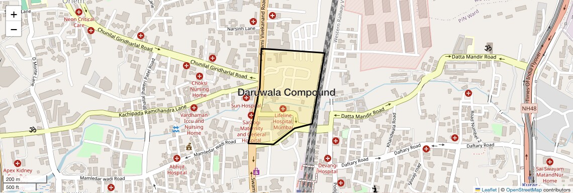 Location Map of Daruwala Compound, Mumbai