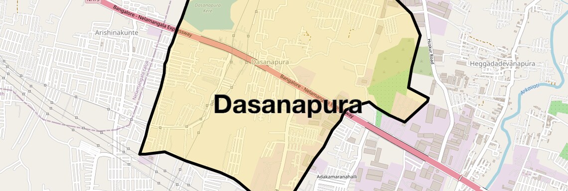 Location Map of Dasanapura, Bangalore