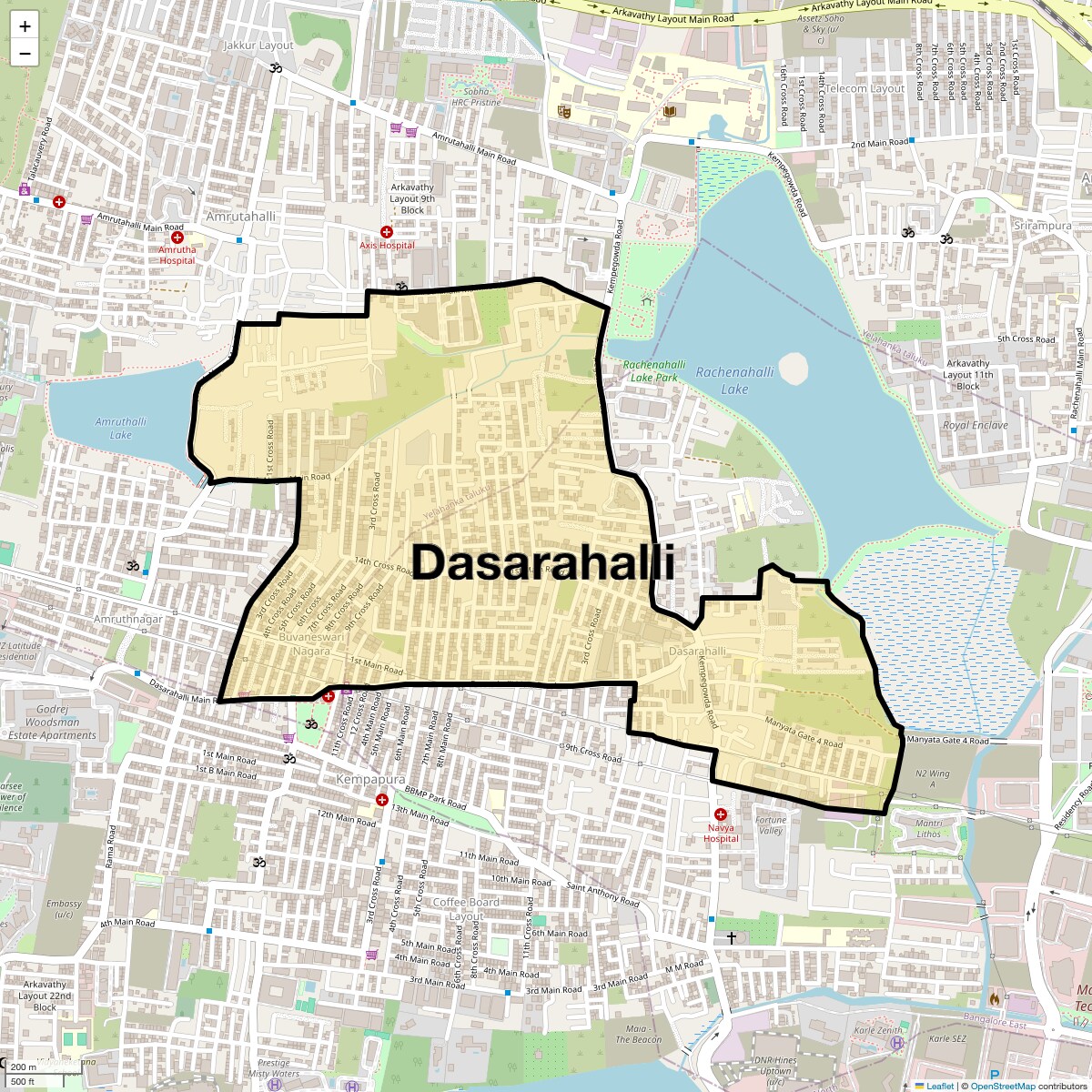 Location Map of Dasarahalli, Bangalore
