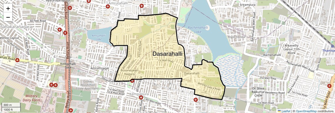 Location Map of Dasarahalli, Bangalore