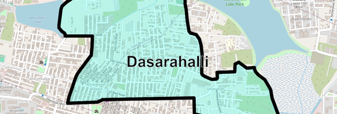 Location Map of Dasarahalli, Bangalore