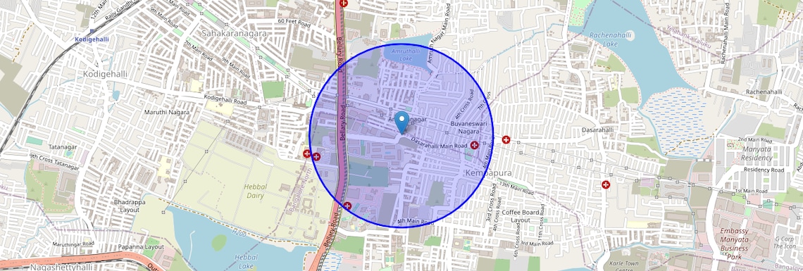 Location Map of Dasarahalli Main Road, Bangalore