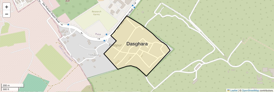 Location Map of Dasghara, Delhi