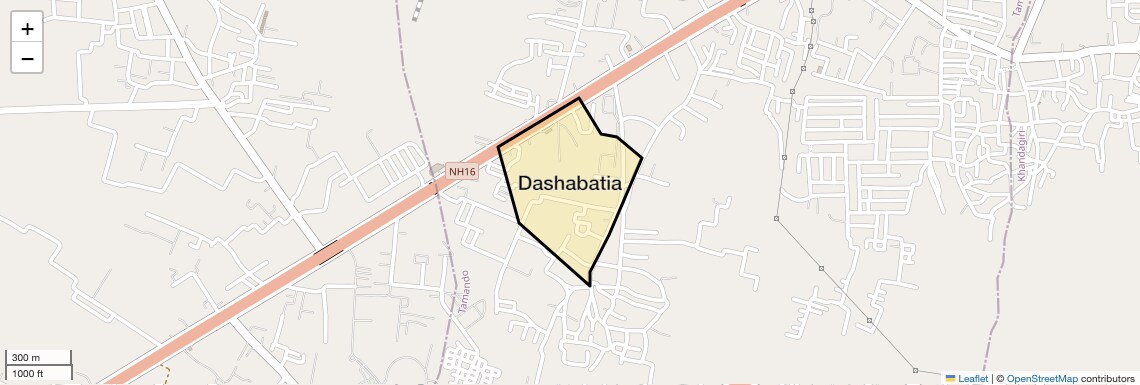 Location Map of Dashabatia, Bhubaneswar