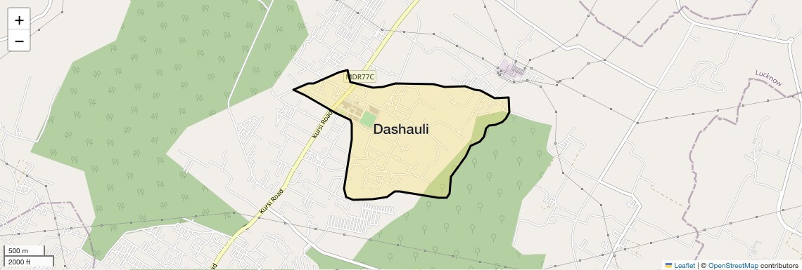 Location Map of Dashauli, Lucknow