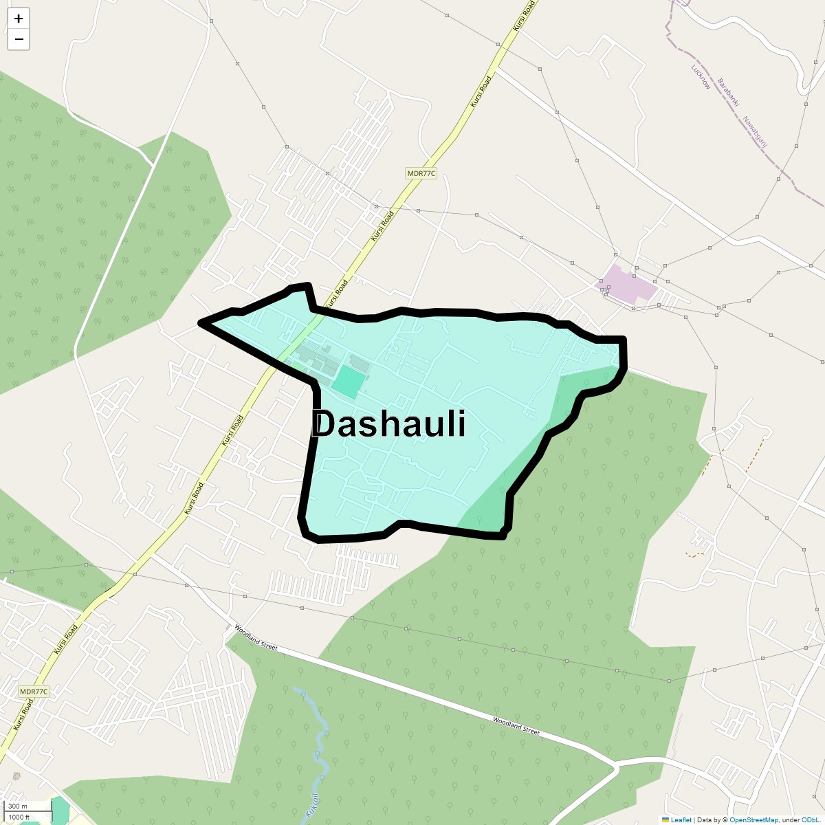 Location Map of Dashauli, Lucknow