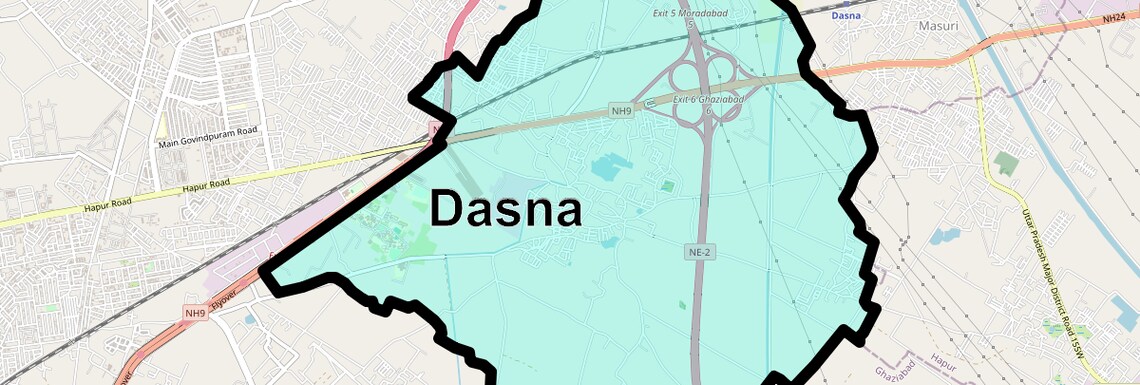 Location Map of Dasna, Ghaziabad