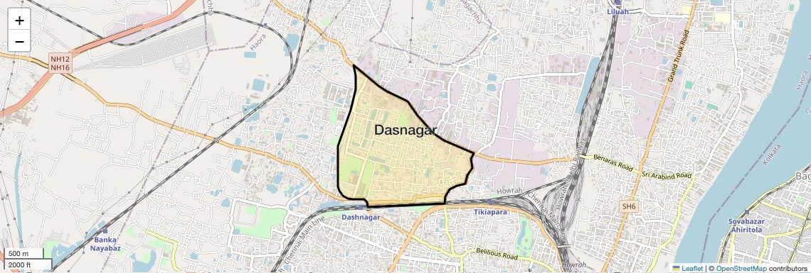 Location Map of Dasnagar, Kolkata