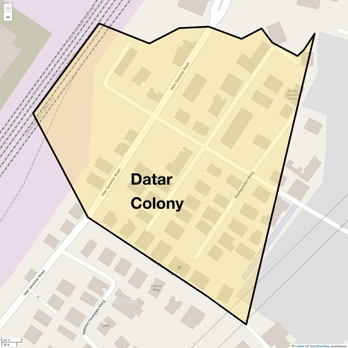 Location Map of Datar Colony, Mumbai