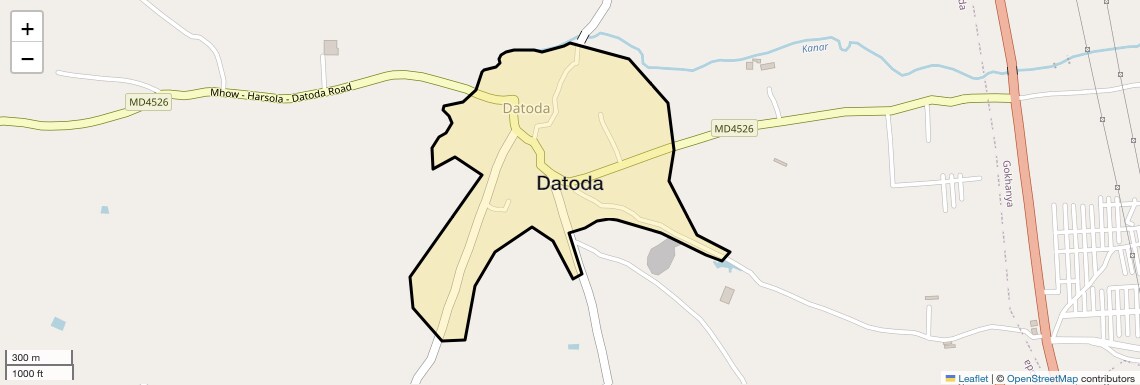 Location Map of Datoda, Indore