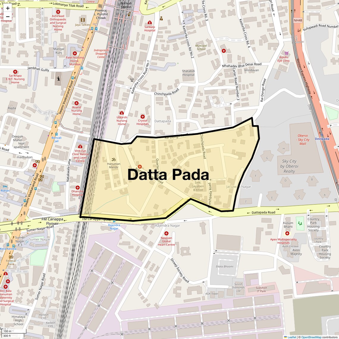 Location Map of Datta Pada, Mumbai