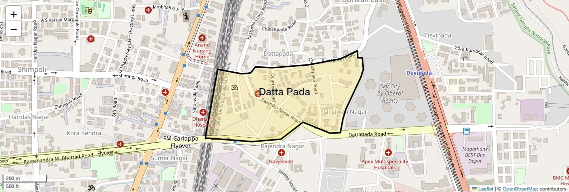 Location Map of Datta Pada, Mumbai