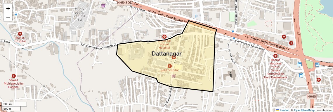 Location Map of Dattanagar, Pune