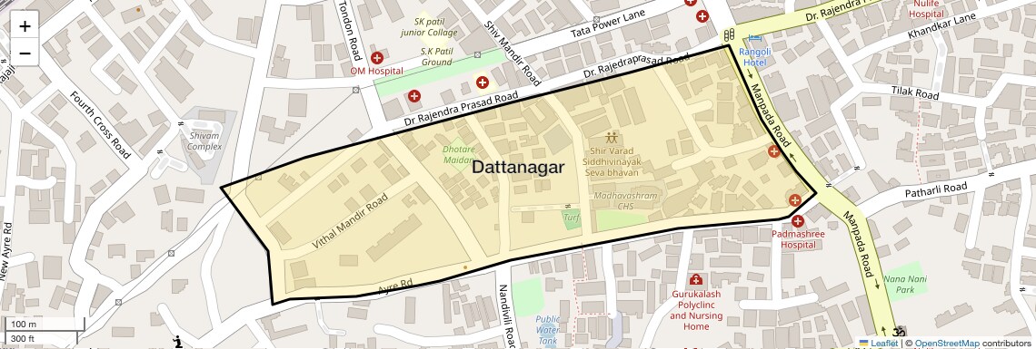 Location Map of Dattanagar, Thane