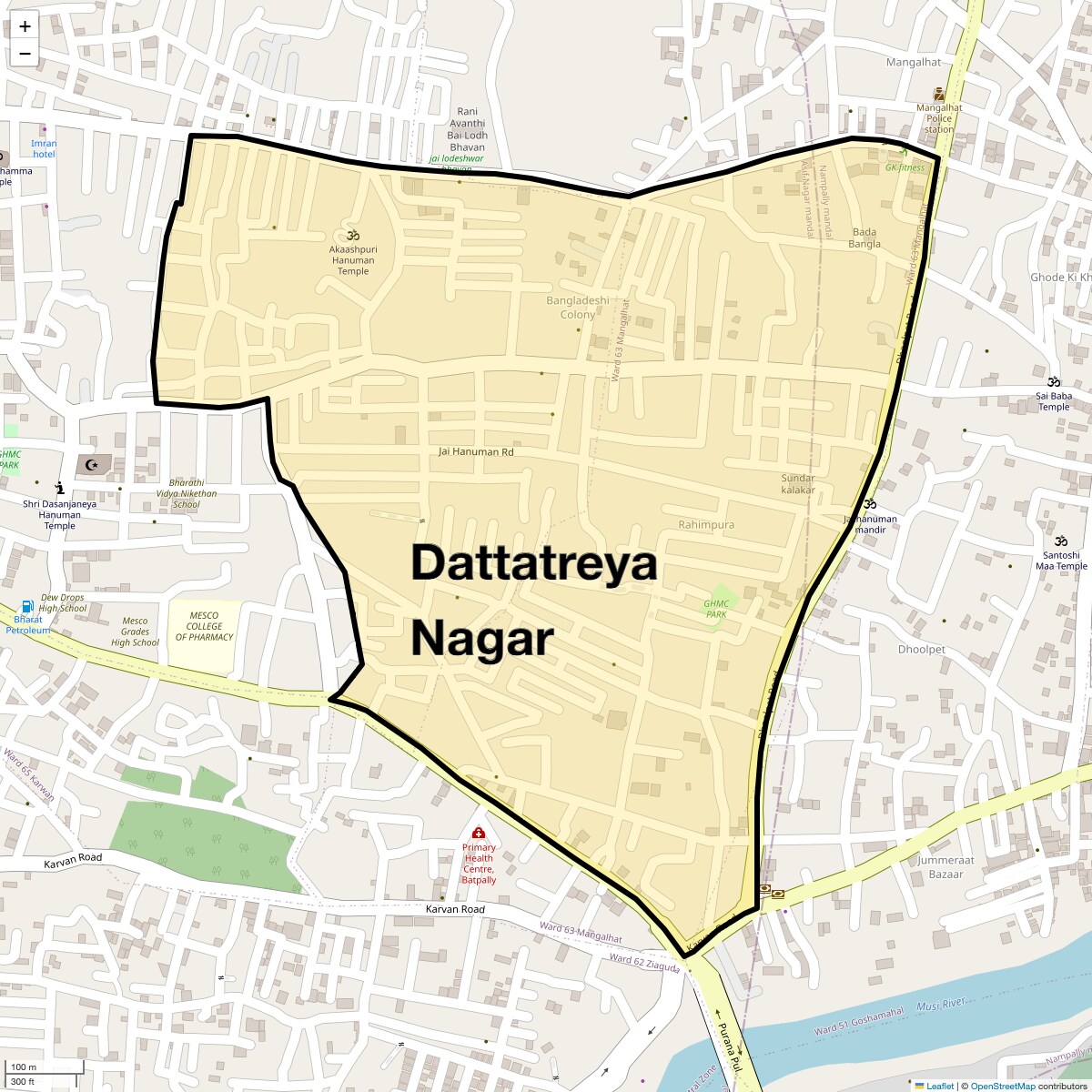 Check Time Travel of Dattatreya Nagar, Hyderabad