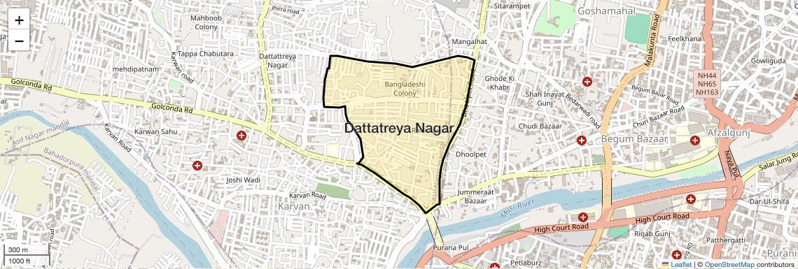 Location Map of Dattatreya Nagar, Hyderabad