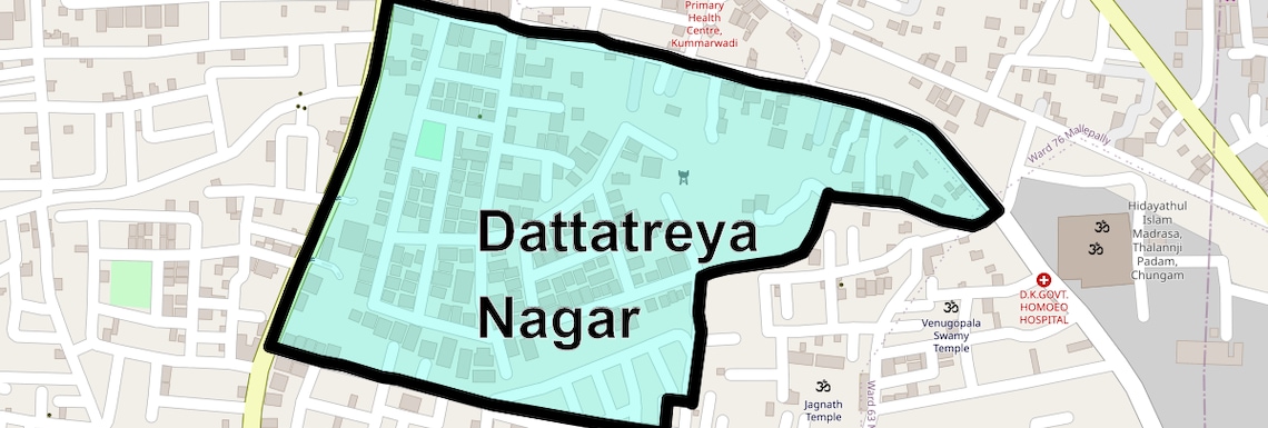 Location Map of Dattatreya Nagar, Hyderabad