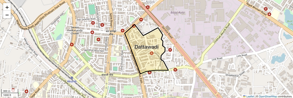 Location Map of Dattawadi, Pune