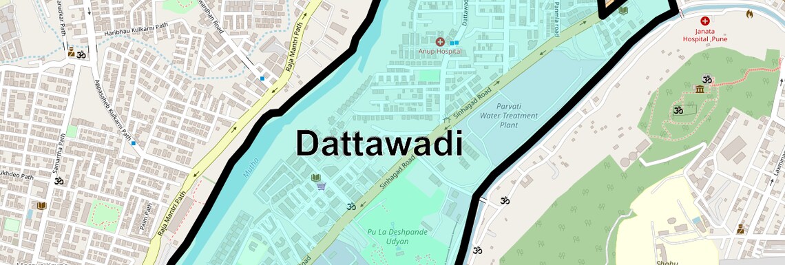 Location Map of Dattawadi, Pune