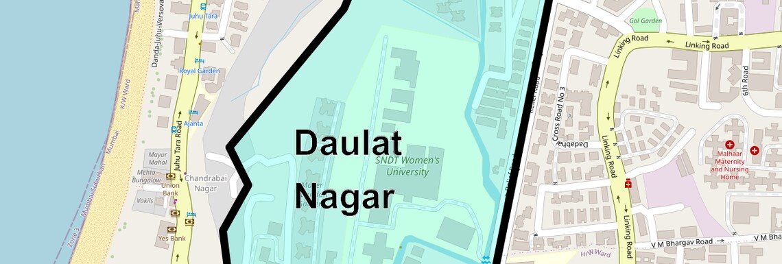 Location Map of Daulat Nagar, Mumbai