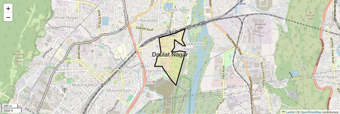 Location Map of Daulat Nagar, Thane
