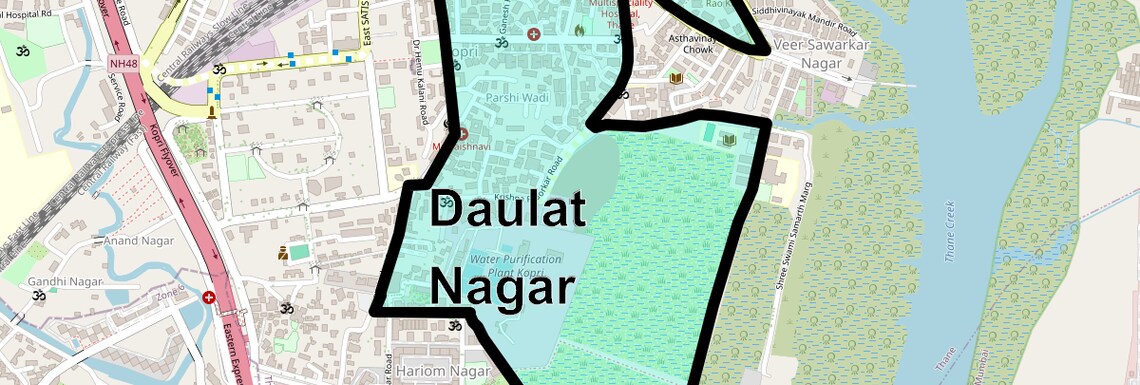 Location Map of Daulat Nagar, Thane