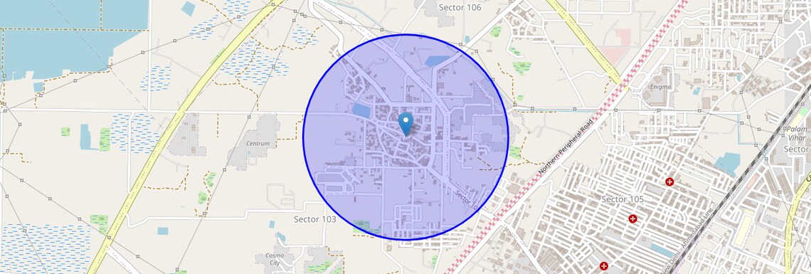 Location Map of Daulatabad, Gurgaon