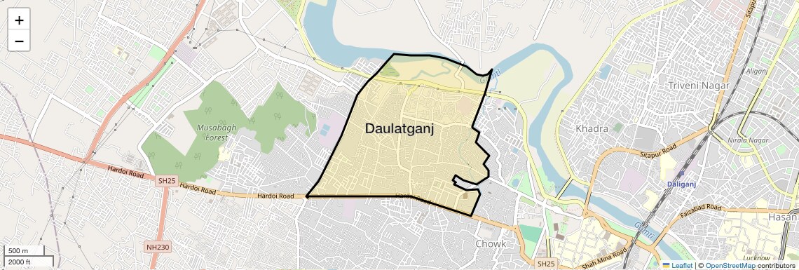 Location Map of Daulatganj, Lucknow