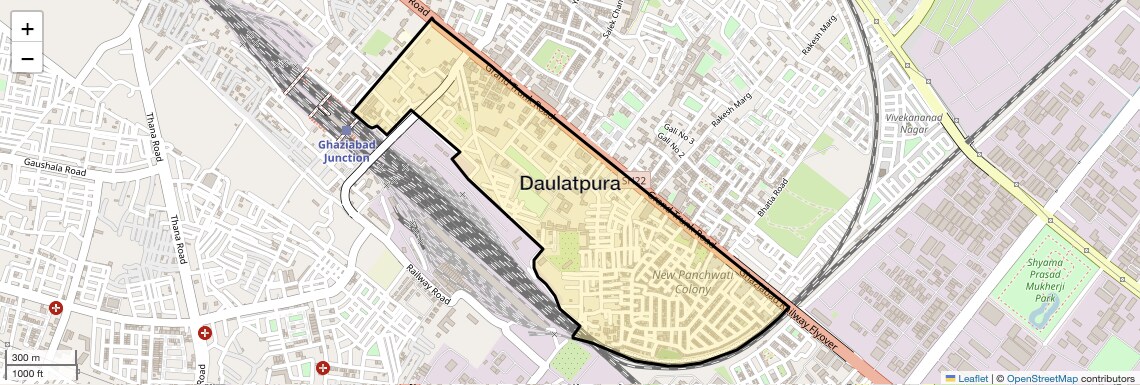 Location Map of Daulatpura, Ghaziabad