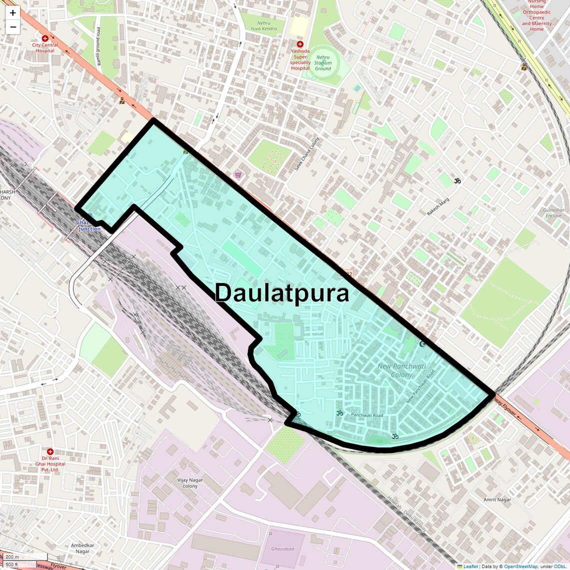 Location Map of Daulatpura, Ghaziabad