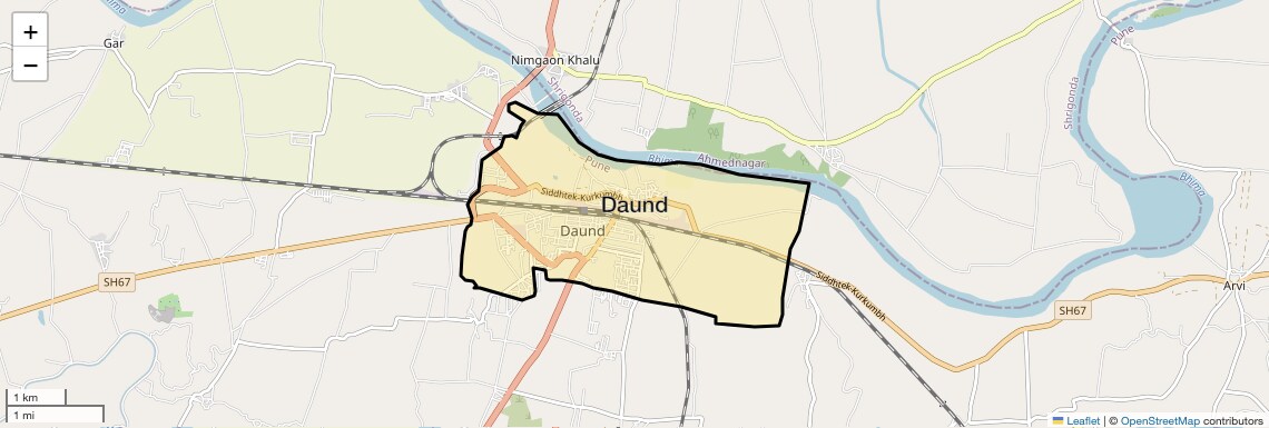 Location Map of Daund, Pune