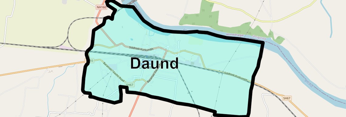 Location Map of Daund, Pune
