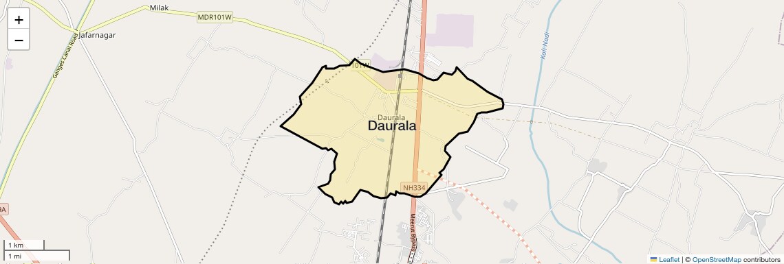 Location Map of Daurala, Meerut