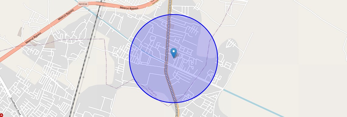 Location Map of Daurli, Meerut