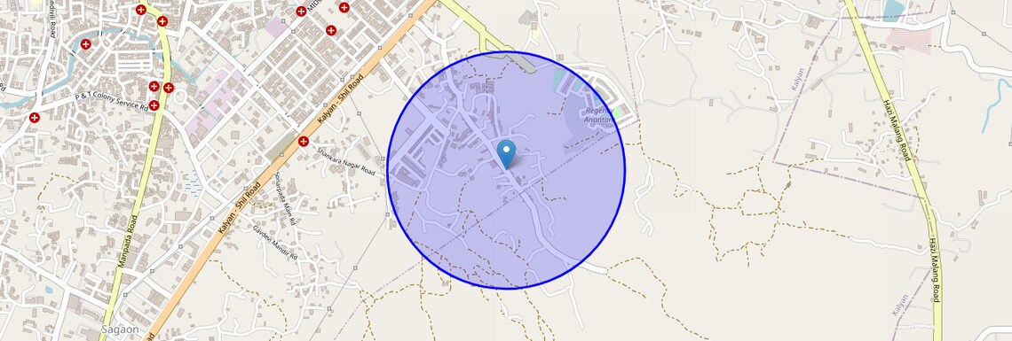 Location Map of Dawadi Gaon Rd, Thane