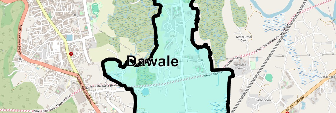 Location Map of Dawale, Thane