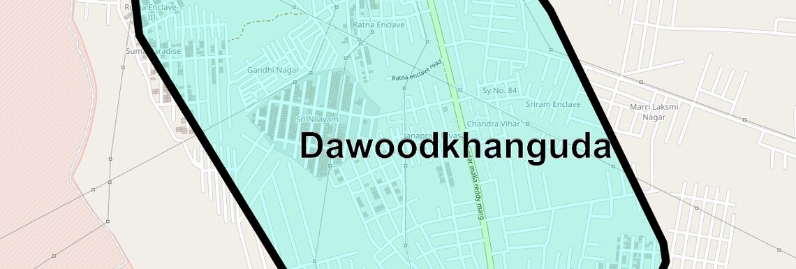 Location Map of Dawoodkhanguda, Hyderabad
