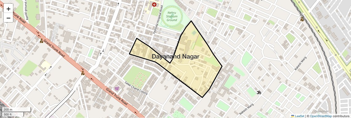 Location Map of Dayanand Nagar, Ghaziabad