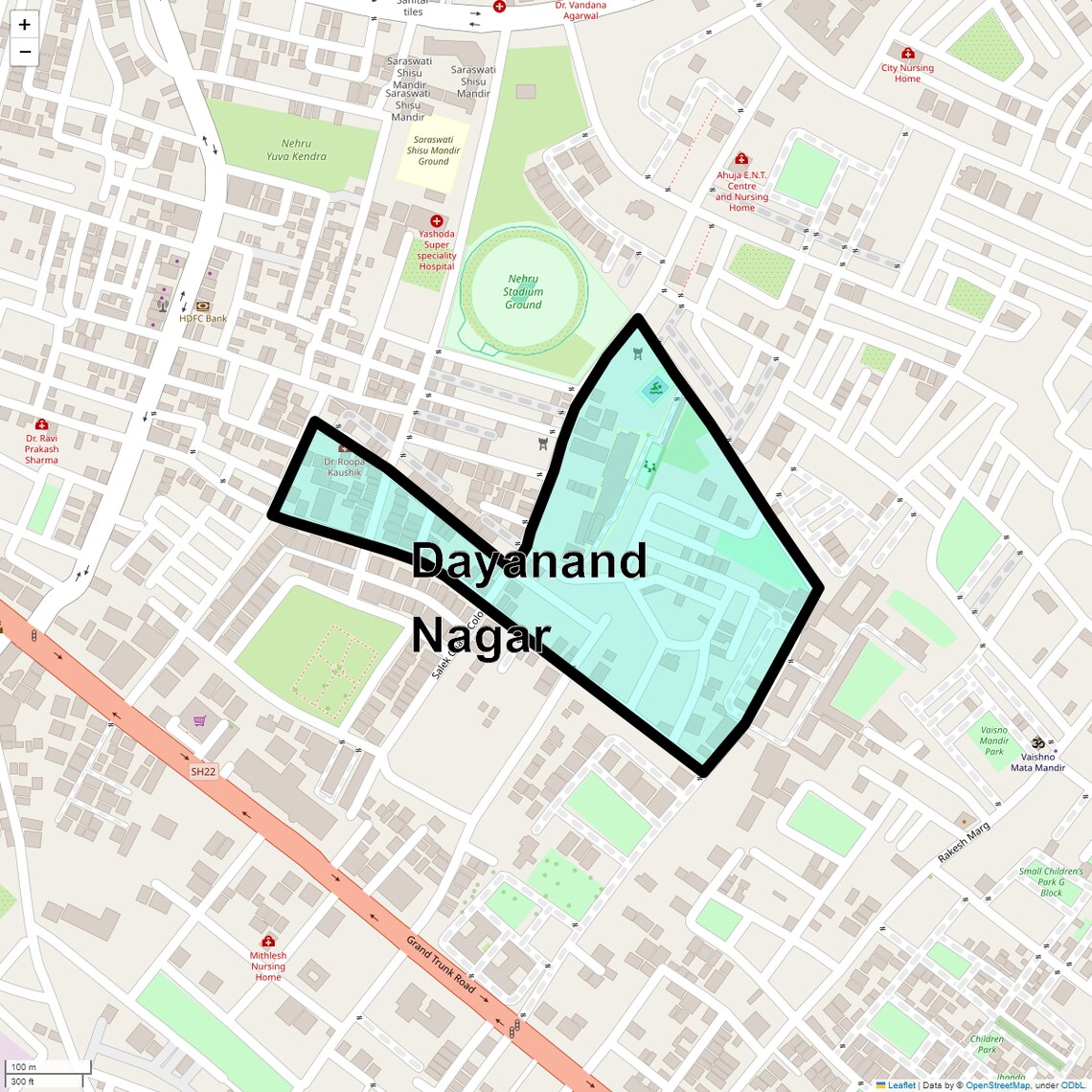 Location Map of Dayanand Nagar, Ghaziabad