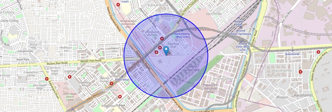 Location Map of Dayanand Vihar, Delhi