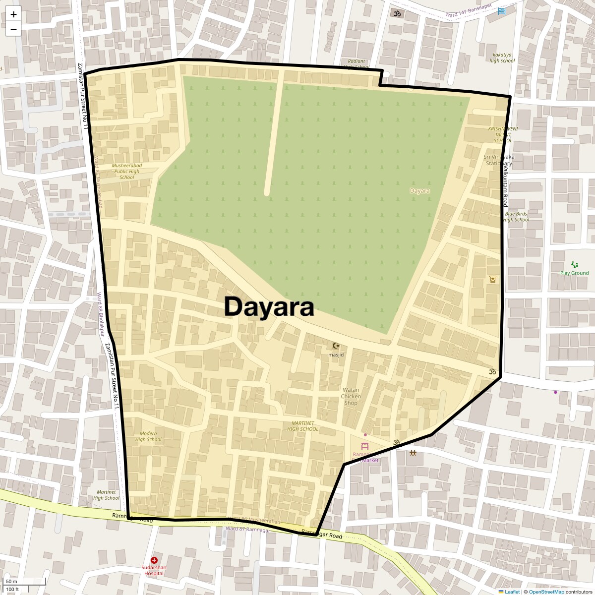Location Map of Dayara, Hyderabad