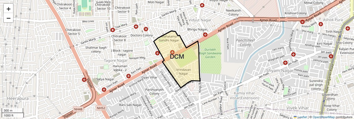 Location Map of DCM, Jaipur