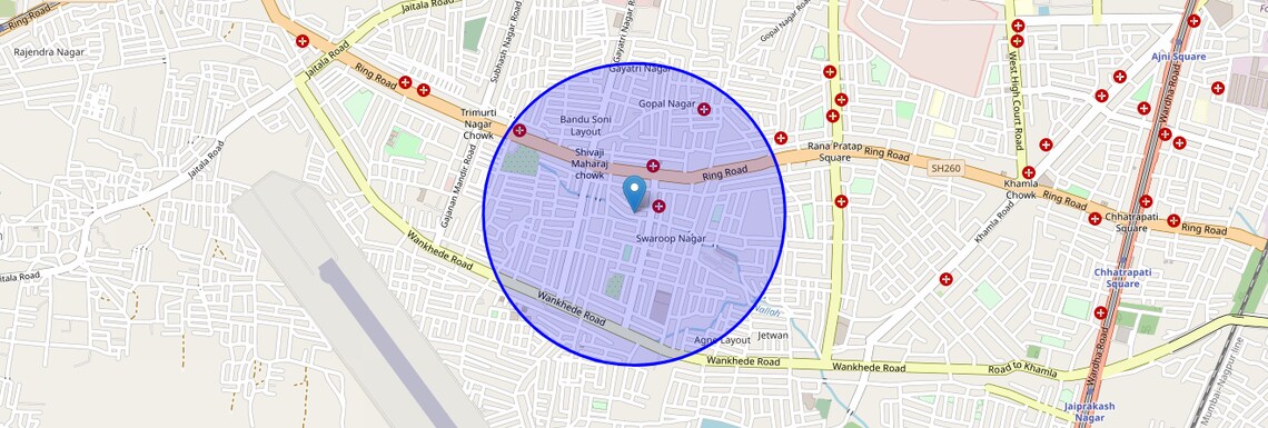Location Map of Deendayal Nagar, Nagpur