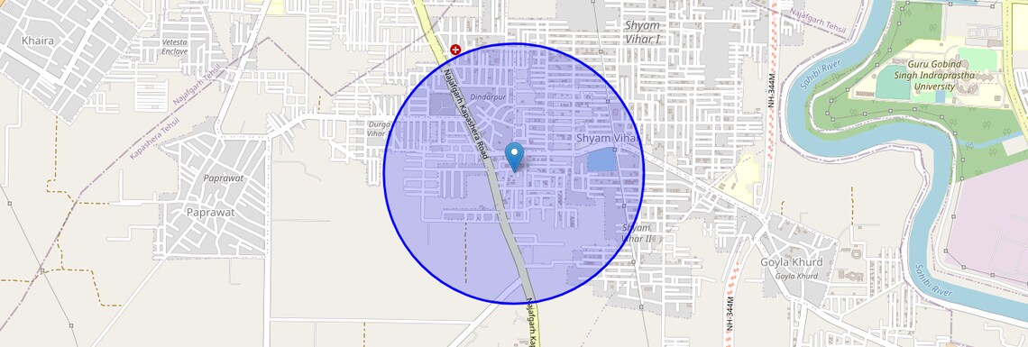 Location Map of Deenpur, Delhi