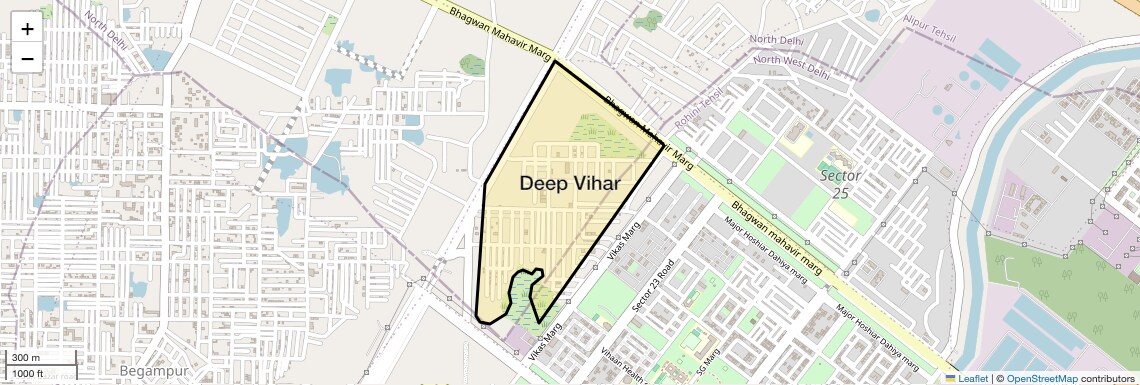 Location Map of Deep Vihar, Delhi