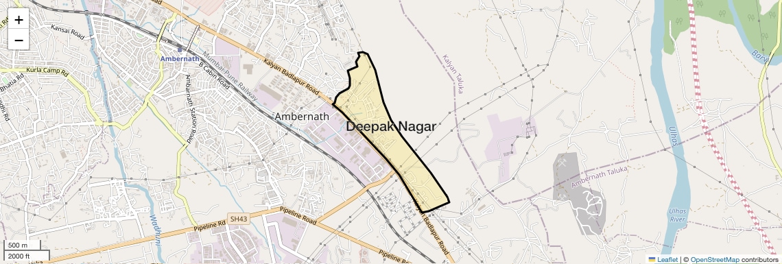 Location Map of Deepak Nagar, Thane